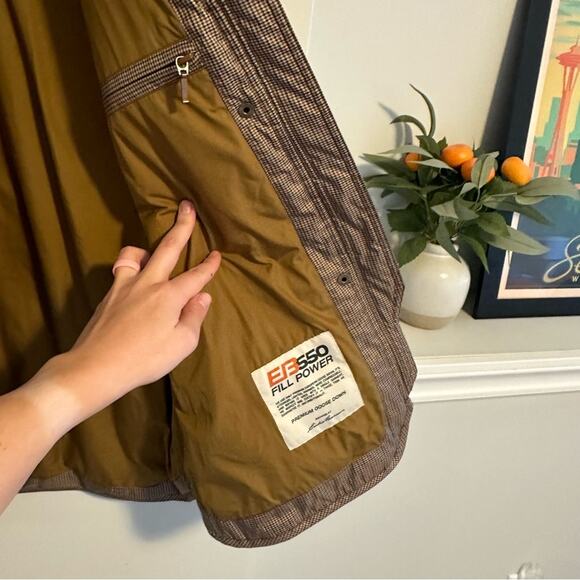 Eddie Bauer Brown Hunting Skyliner Goose Down Puffer Jacket Small - Picture 10 of 16